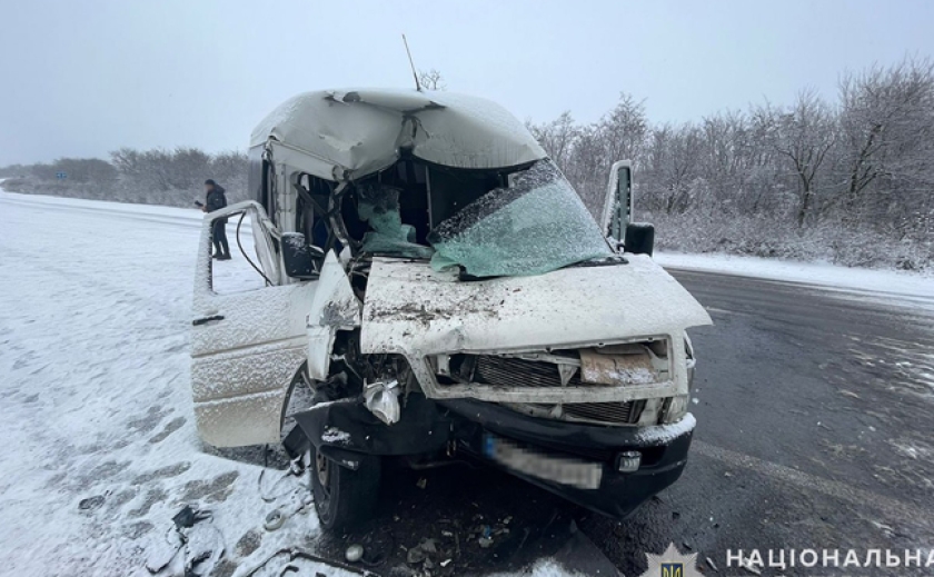 Пасажирка померла в лікарні: Поблизу Степногірська на Запоріжжі мікроавтобус в'їхав у вантажівку, яка стояла на узбіччі
