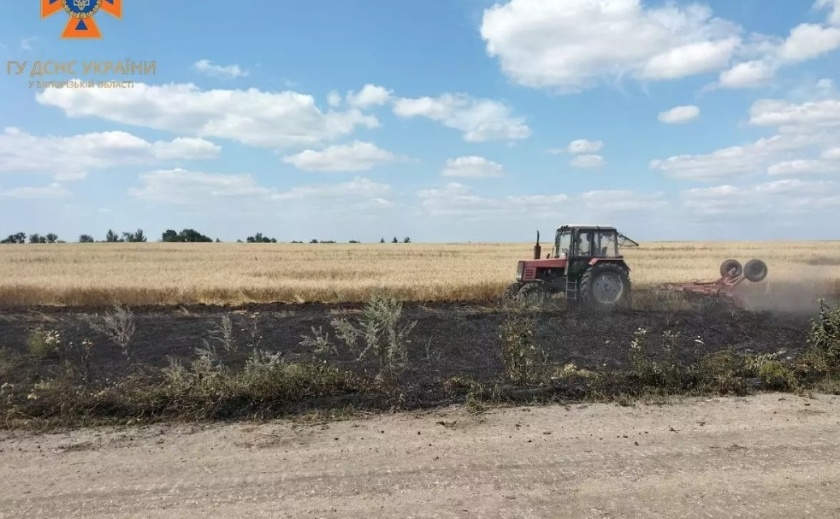 Зайнялося через ворожі обстріли: запорізькі рятувальники зупинили вогонь на хлібному полі