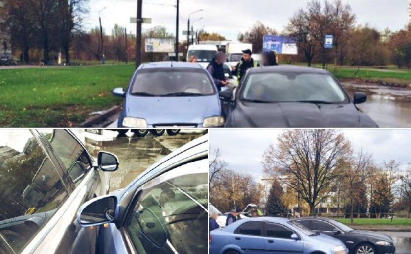 Через недотримання безпечного інтервалу руху у Запоріжжі зіткнулися Chevrolet Aveo та Jaguar XF