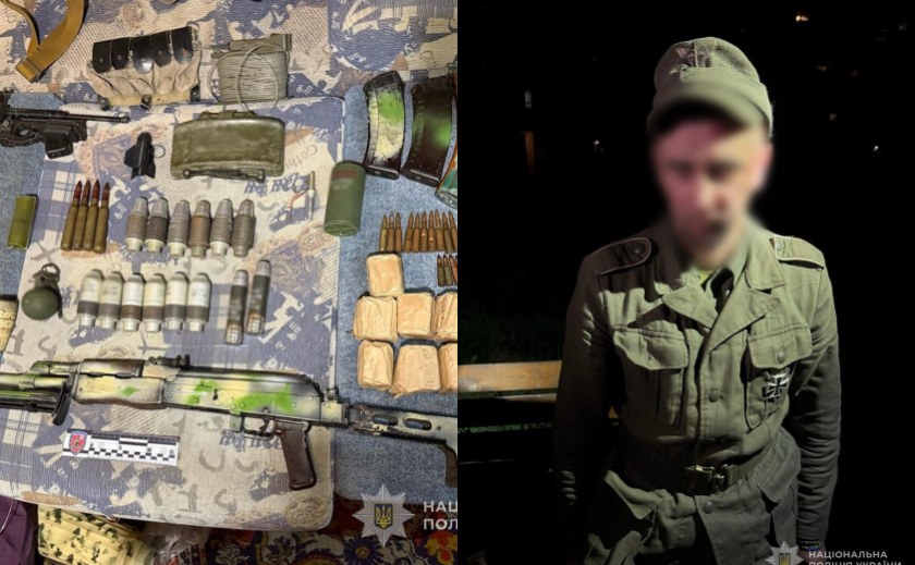 У німецькому однострої та з гранатою: запорізькі поліцейські затримали місцевого жителя за незаконне зберігання зброї