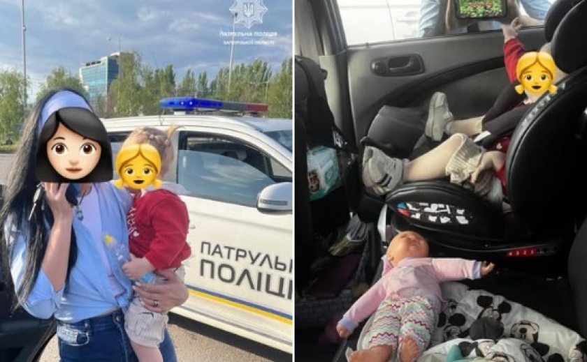 У Запоріжжі патрульні звільнили дівчинку, яку випадково зачинила мати в автомобілі