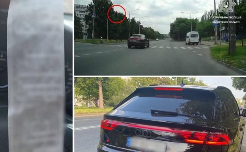 Здійснив рух на заборонний червоний сигнал світлофора: у Запоріжжі затримали керманича