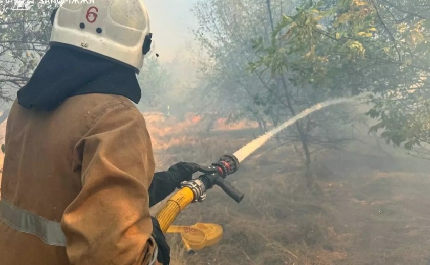 Масштабна пожежа на острові Хортиця: запорізькі вогнеборці ліквідують загоряння